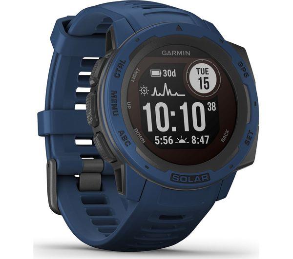 Garmin Instinct Solar 30mm GPS HRM Tidal Blue Bluetooth Smartwatch B