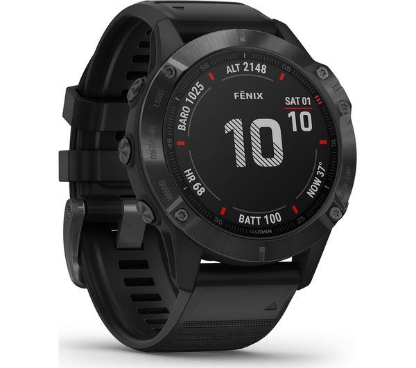 Garmin Fenix 6X Pro 51mm GPS HRM Bluetooth Fitness Tracking Black Smartwatch