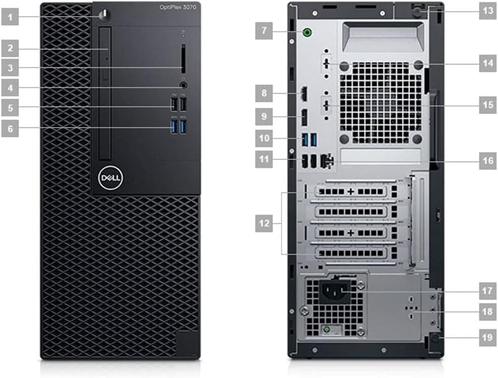 Dell OptiPlex 3070 i5-9500 256GB 8GB Win 11 SFF Black Desktop Computer PC
