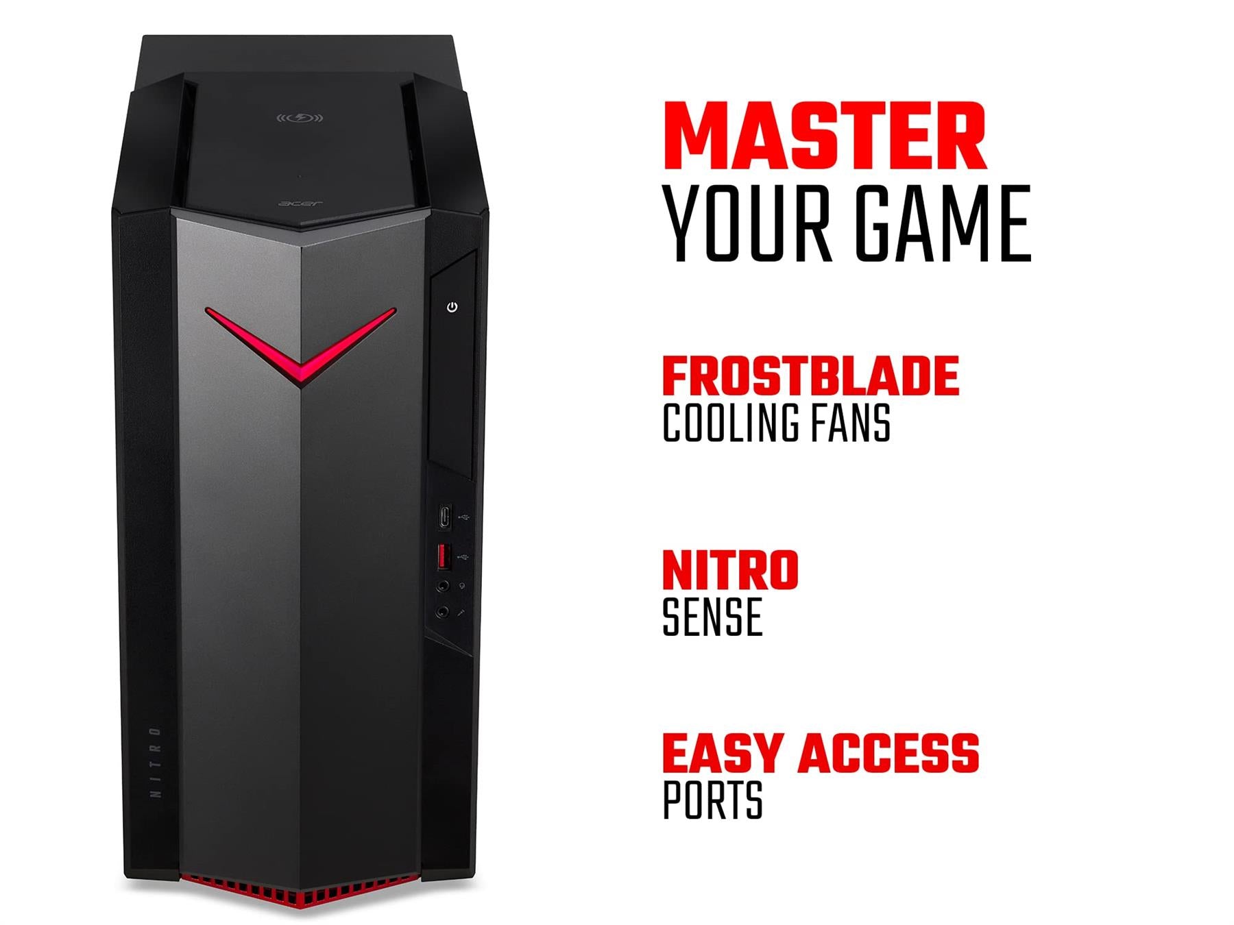 Acer Nitro N50-640 i5-12400 1TB + 256GB 8GB GTX 1660 Super Black Gaming PC Tower