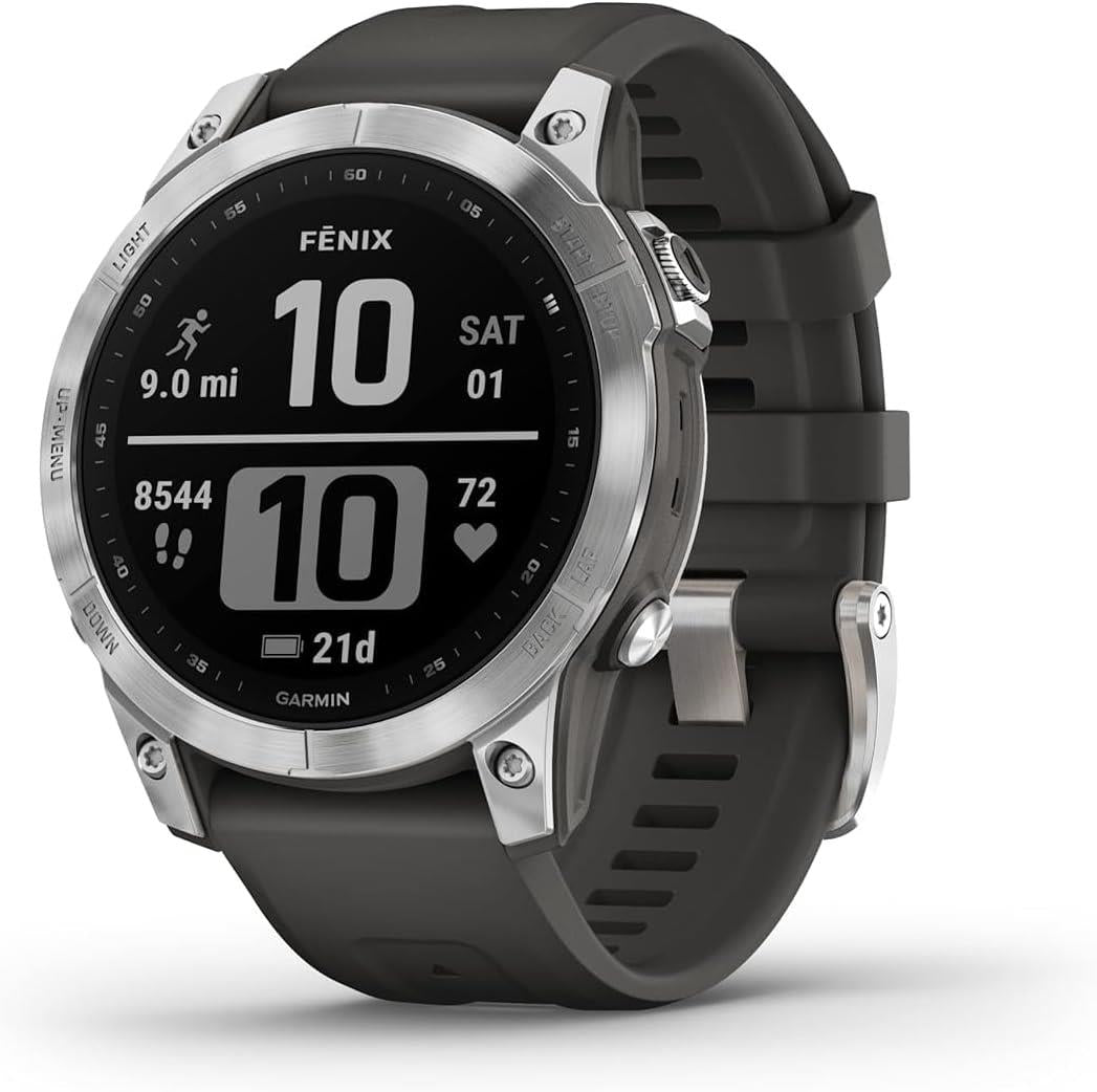 Garmin Fenix 7 47mm Silver GPS HRM Bluetooth Fitness Tracking Smartwatch A
