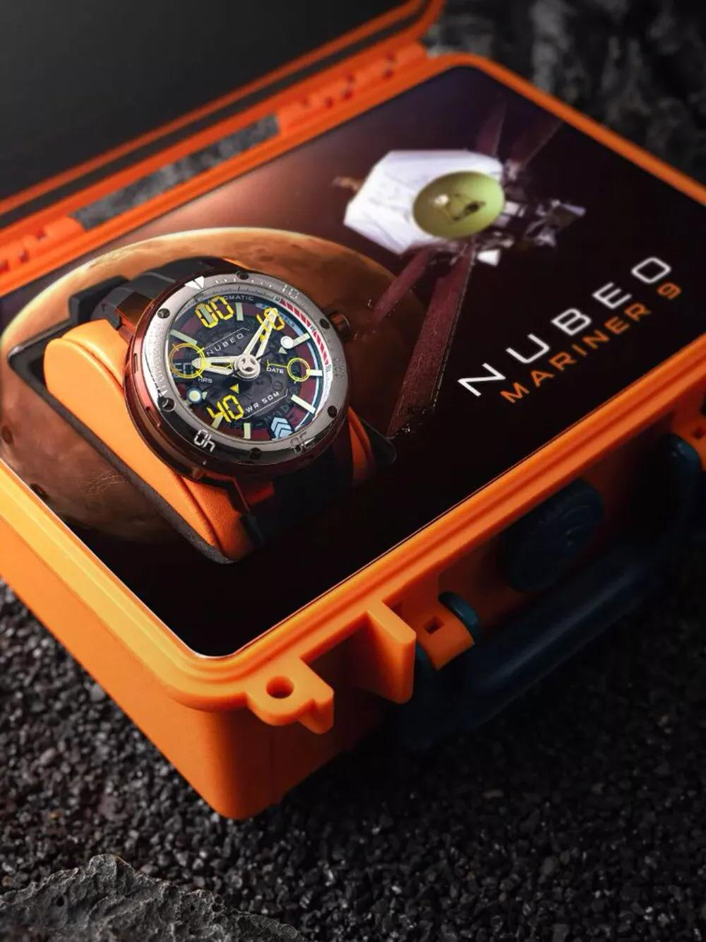 Nubeo Watch NB-6090-55 Red Men's Watch Mariner 9 Automatic Limited Edition