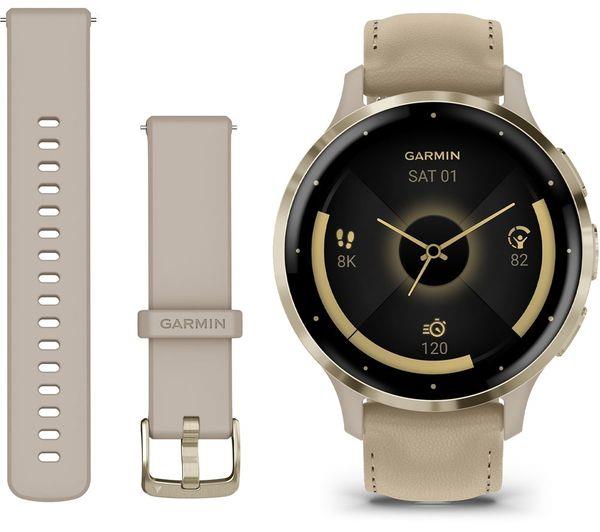 Garmin Venu 3S 41mm GPS HRM Fitness Bluetooth Running Soft Gold Smartwatch B