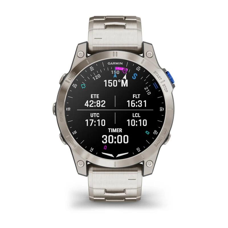 Garmin D2 Mach 1 Aviator Titanium 47mm GPS HRM Bluetooth Smartwatch B