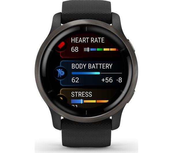 Garmin Venu 2 45mm GPS Bluetooth Fitness Running Slate Black Smartwatch B