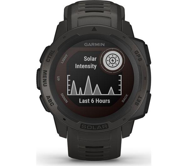 Garmin Instinct Solar 45mm GPS HRM Bluetooth Fitness Graphite Smartwatch B