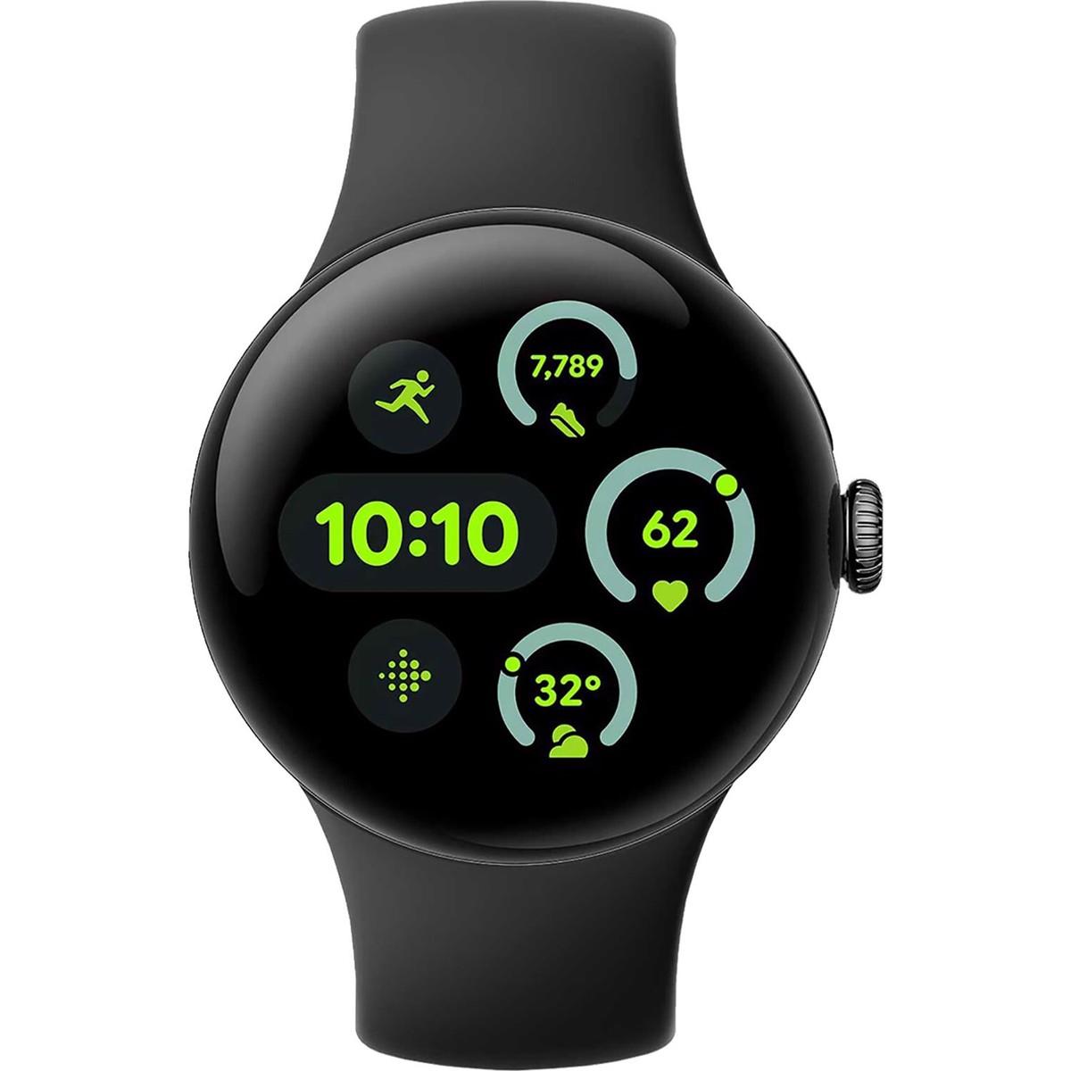 Google Pixel Watch 3 45mm Black GPS HRM Bluetooth Fitness Smartwatch B