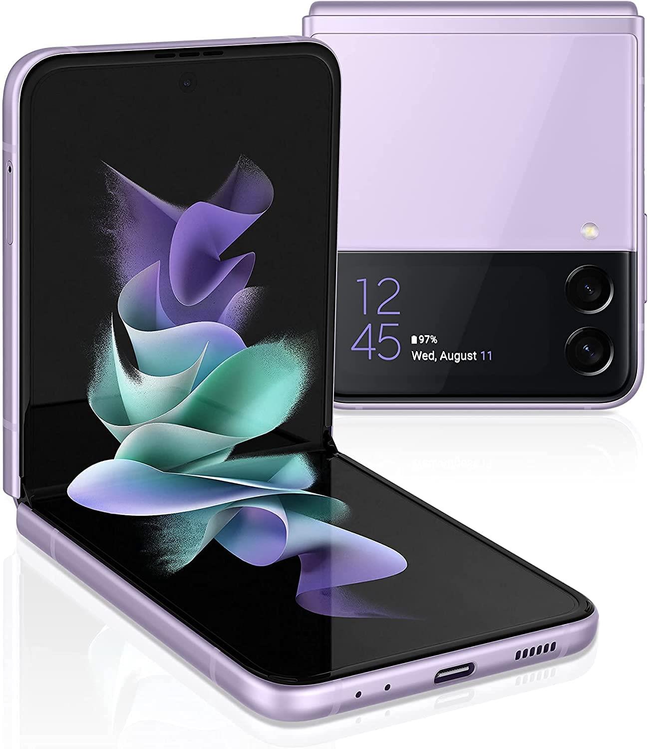 Samsung Galaxy Z Flip3 128GB Android Unlocked SIM 5G Lavender Mobile Smartphone