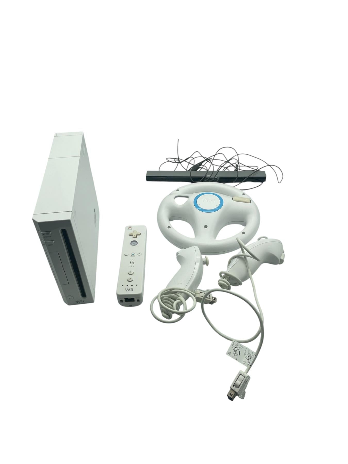 Nintendo Wii 512MB White Retro Vintage Video Games Console Wheel Sensor
