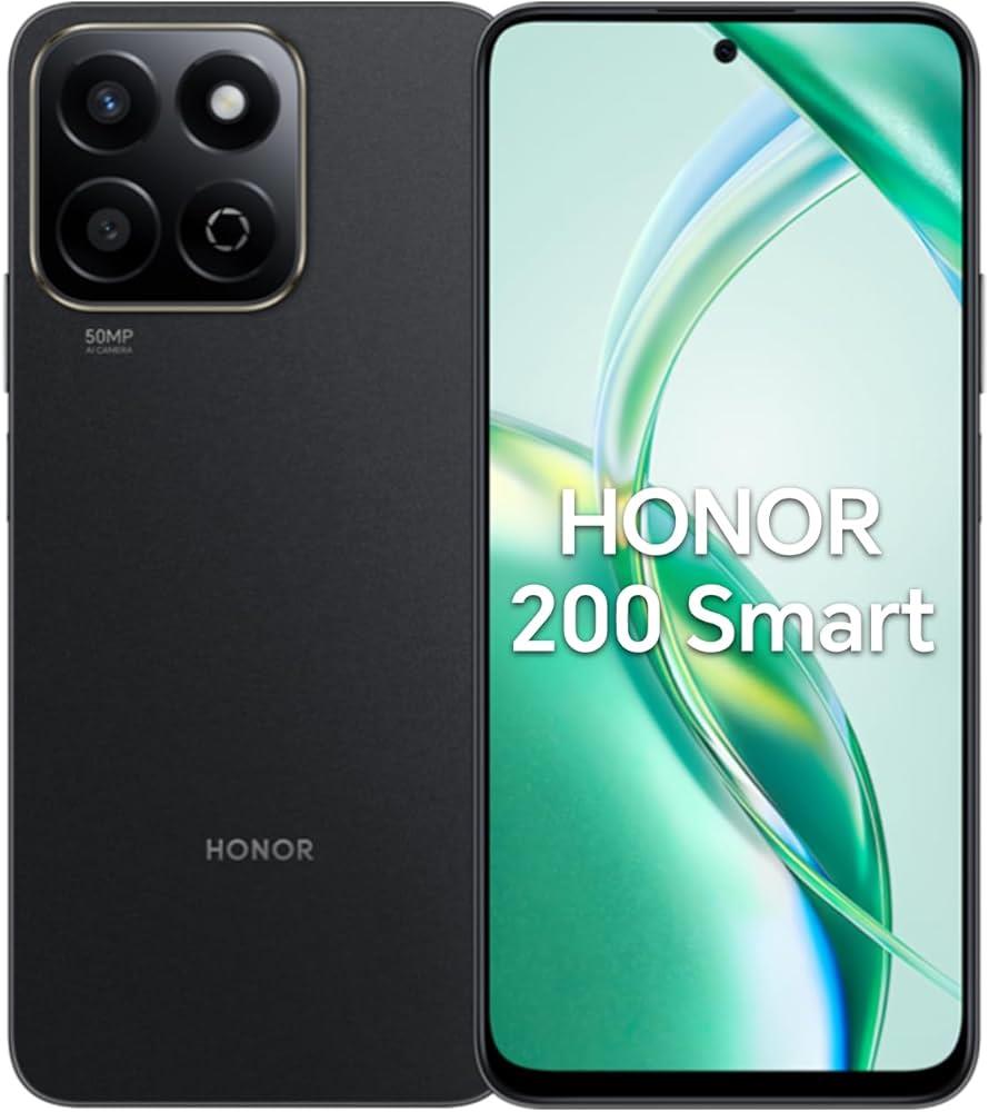 Honor 200 Smart 256GB 4GB Android Unlocked SIM 5G Black Mobile Smartphone