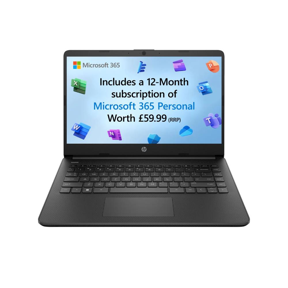 HP 14s-dq0034na 14'' Celeron N4120 128GB 8GB HD Win 11 Black Laptop B