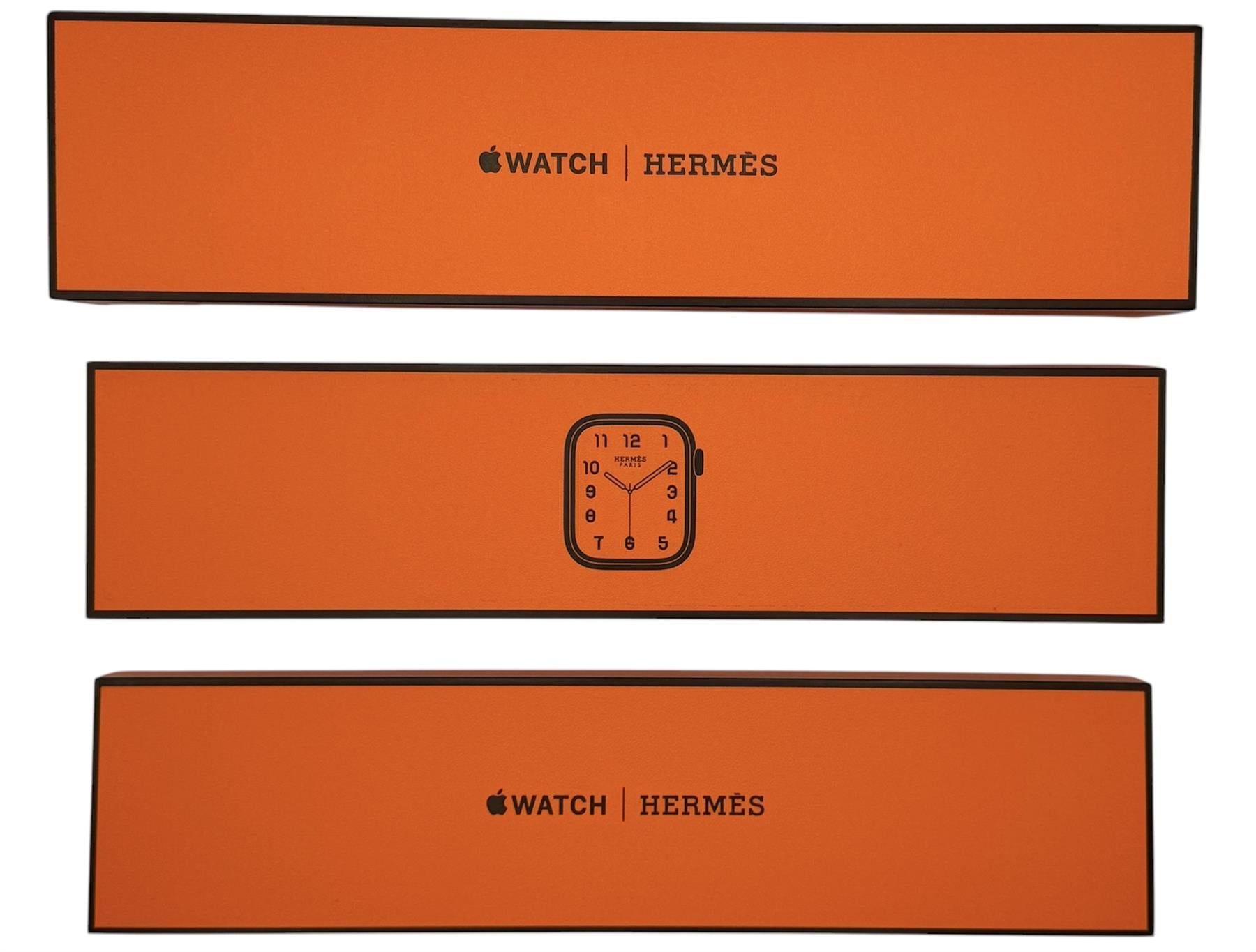 Apple Watch Series 7 Hermes Edition 45mm Silver Cellular Smartwatch Orange Band