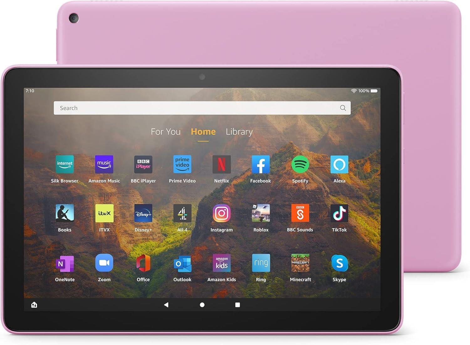 Amazon Fire HD 10 2021 32GB Lavender Wi-Fi Android Tablet KFTRWI A