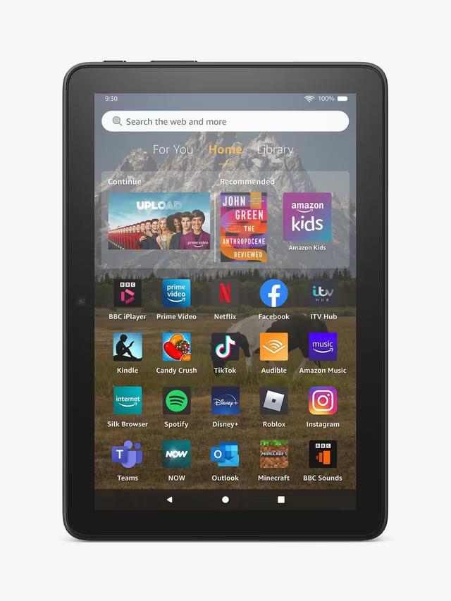 Amazon Fire HD 8 2022 12th Gen 32GB Black Android Wi-Fi Tablet KFRAWI B