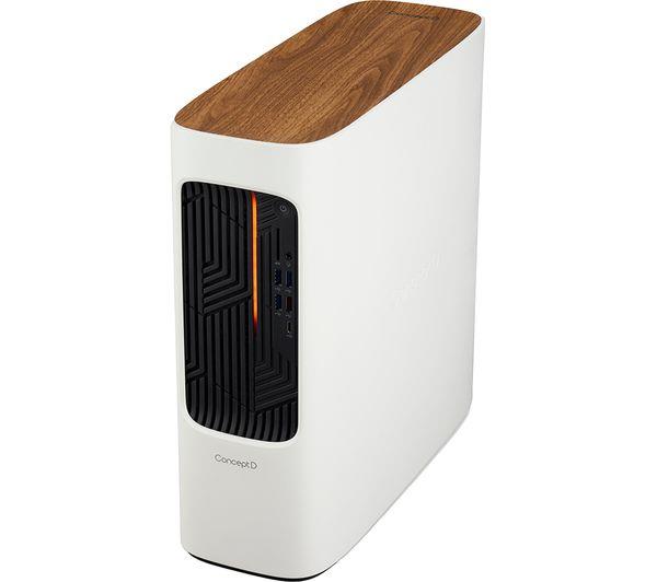 Acer ConceptD 100 CM100-53 i5-12400F 1TB 256GB 8GB White Desktop PC Tower
