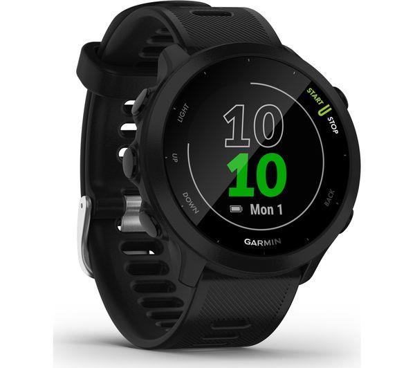 Garmin Forerunner 55 30mm Black GPS HRM Bluetooth Fitness Tracking Smartwatch A