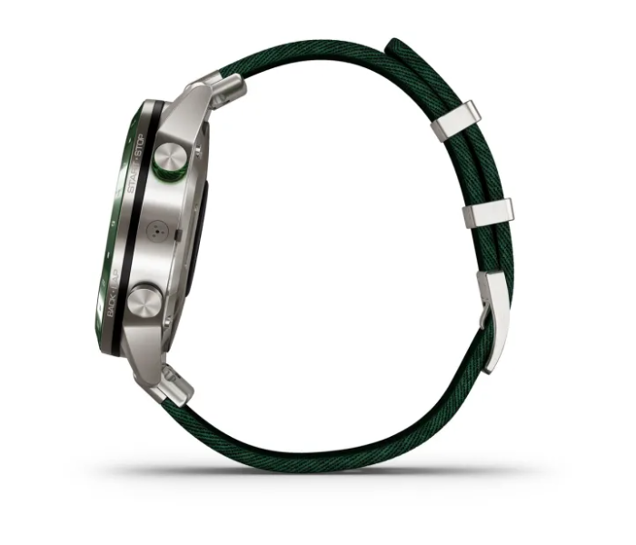 Garmin MARQ Golfer 46mm Silver Pine Green Titanium Bluetooth Golf Smartwatch B