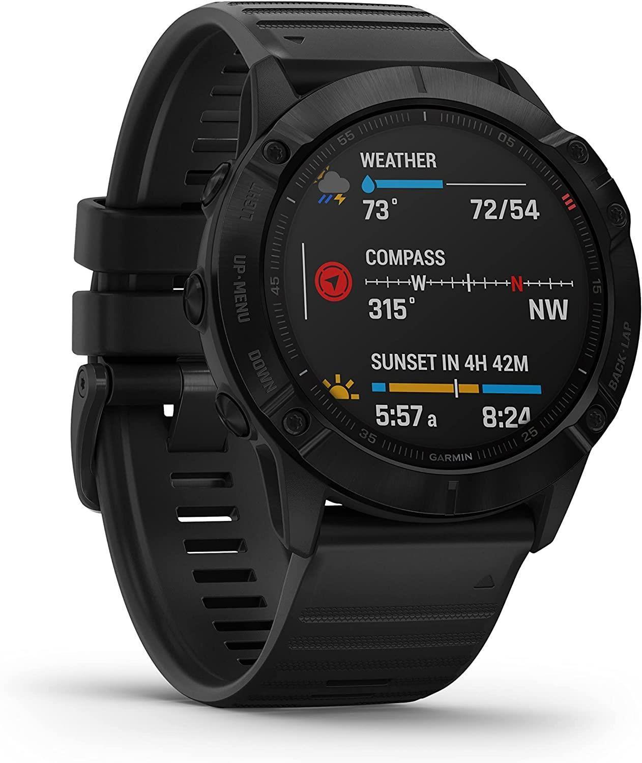 Garmin Fenix 6X Pro 51mm Black Multisport GPS Wi-Fi Bluetooth Smartwatch B