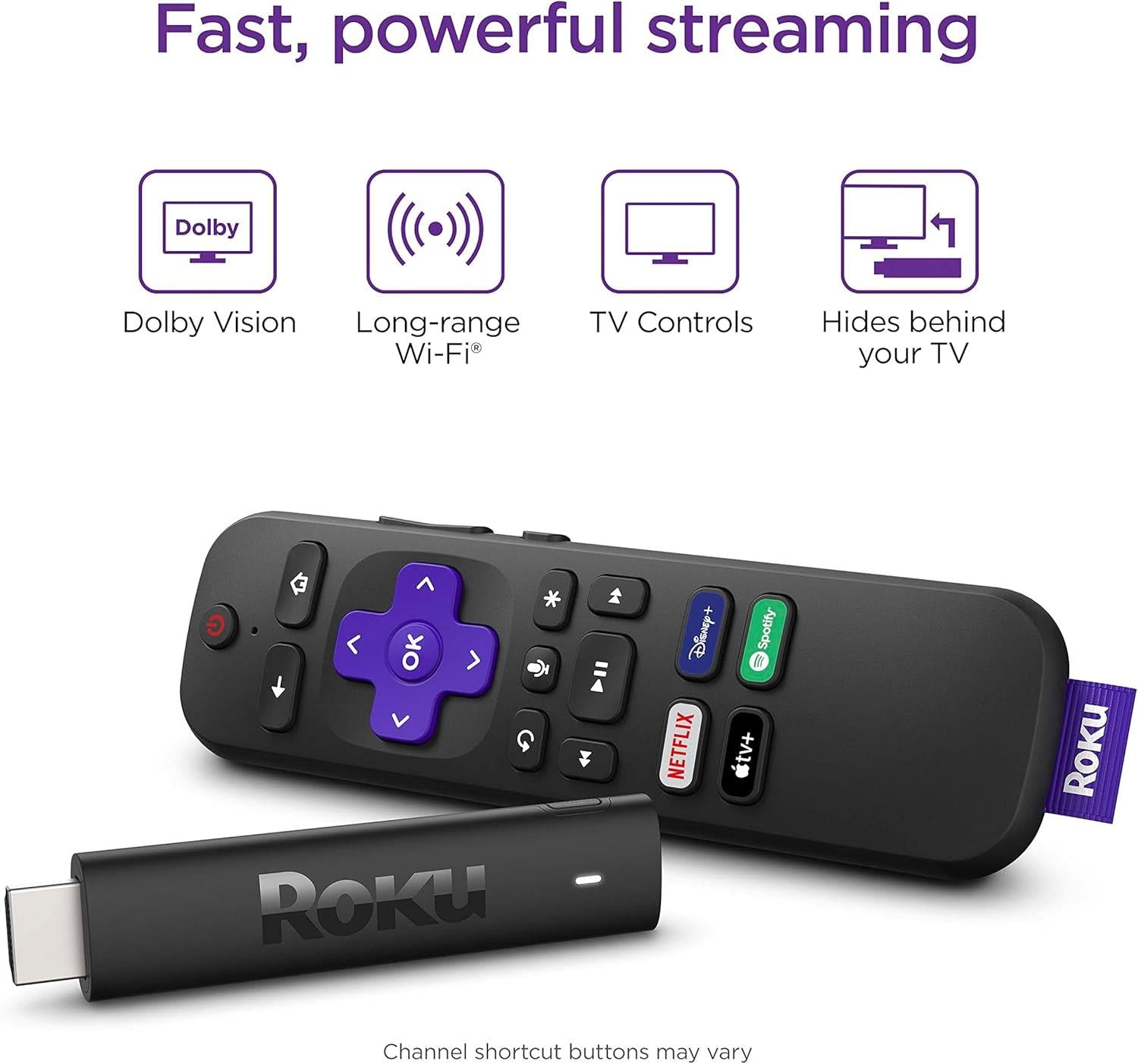 Roku Streaming Stick 4K Black Media Streamer 3820X2 A