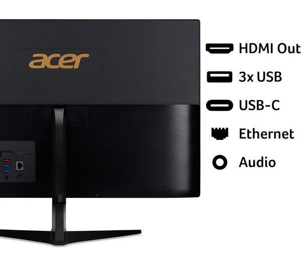 Acer Aspire C24-1800 24'' i5-12450H 512GB 8GB Win 11 All-in-One Black Desktop A
