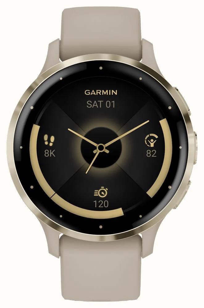 Garmin Venu 3S 41mm GPS HRM Fitness Bluetooth Running Soft Gold Smartwatch B