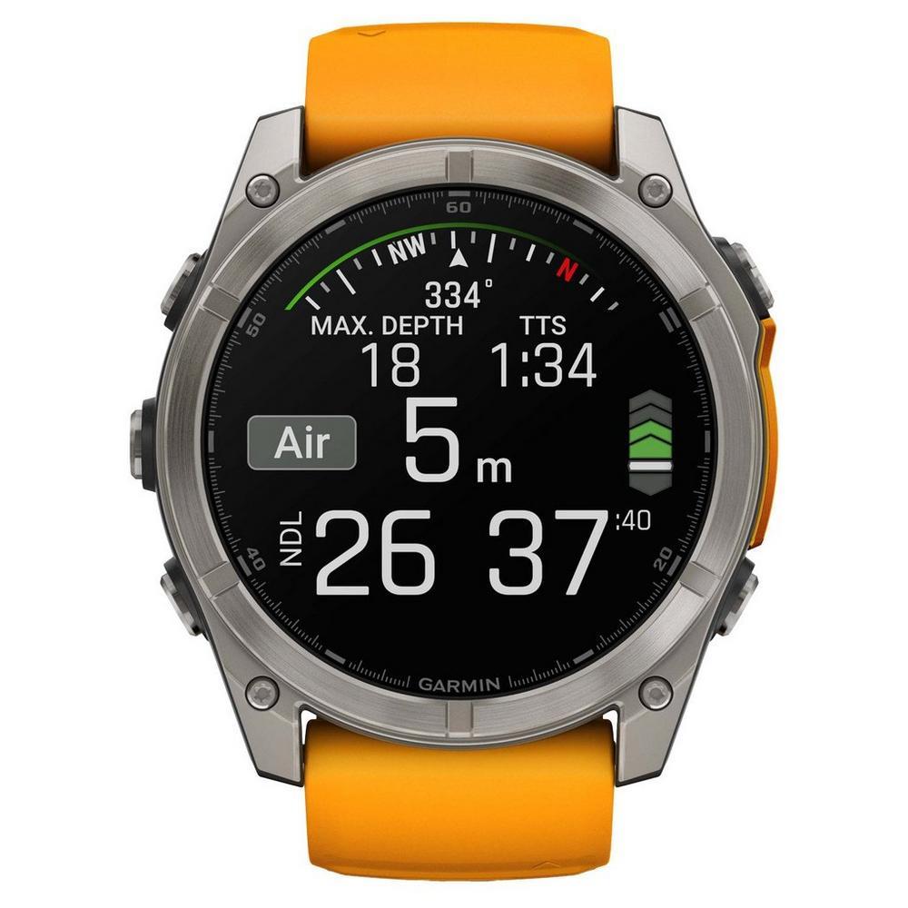 Garmin Fenix 8 AMOLED 51mm GPS HRM Bluetooth Fitness Titanium Orange Smartwatch