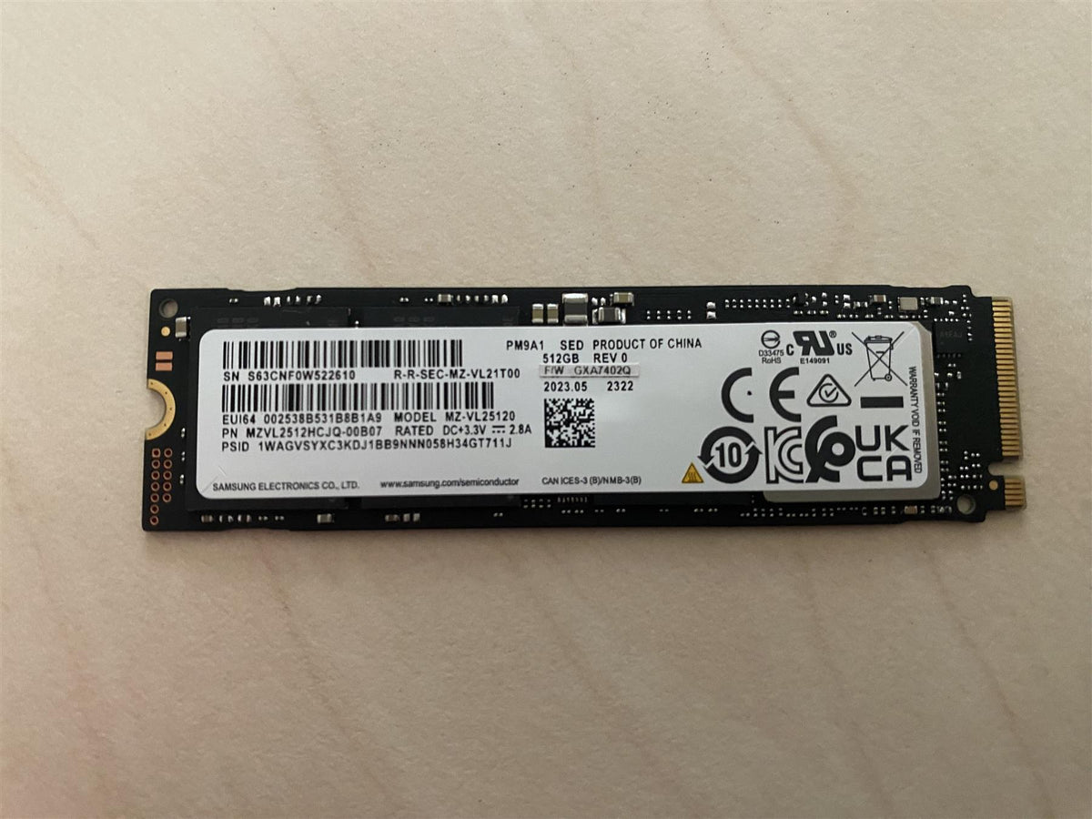 Samsung 512GB M.2 2280 PCIe 4.0 x4 NVMe Black Solid State Drive