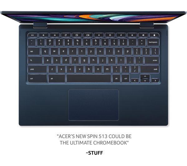 Acer Chromebook Spin 513 13.3'' Snapdragon 7c 128GB 8GB Blue Touchscreen Laptop