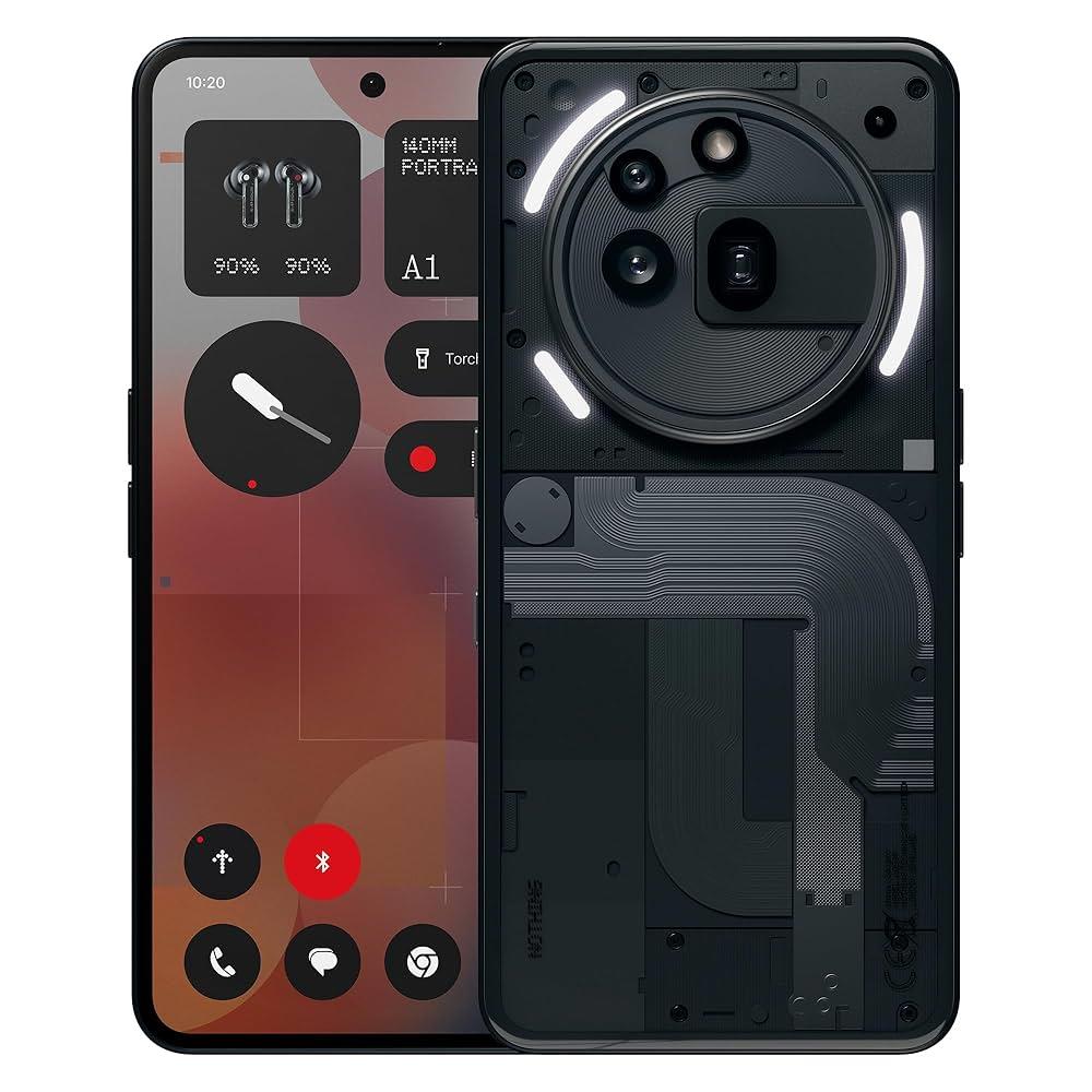 Nothing Phone 3a Pro 256GB 12GB Android Unlocked SIM 5G Black Mobile Smartphone