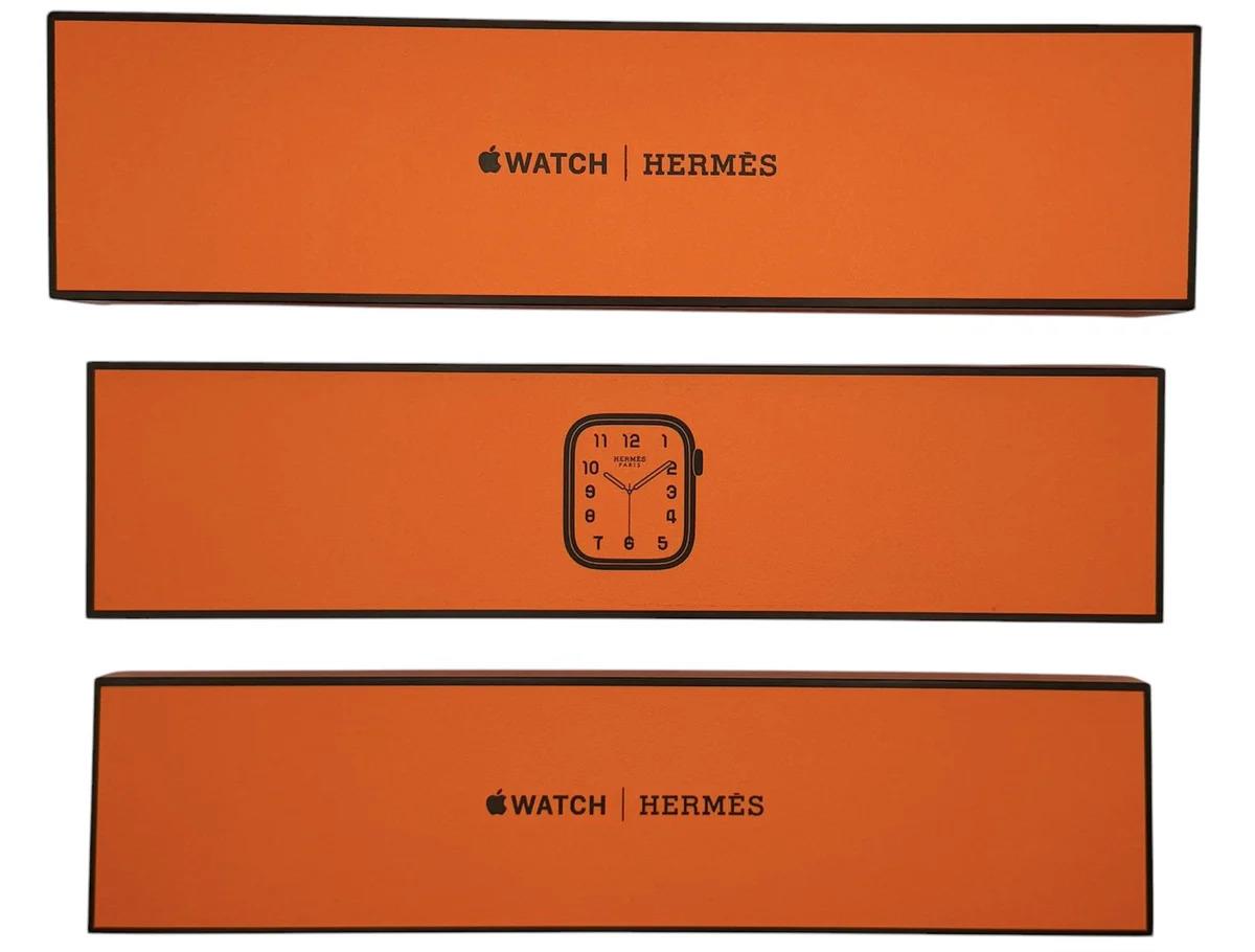 Apple Watch Series 7 Hermes Edition 45mm Silver Cellular Smartwatch Orange Band