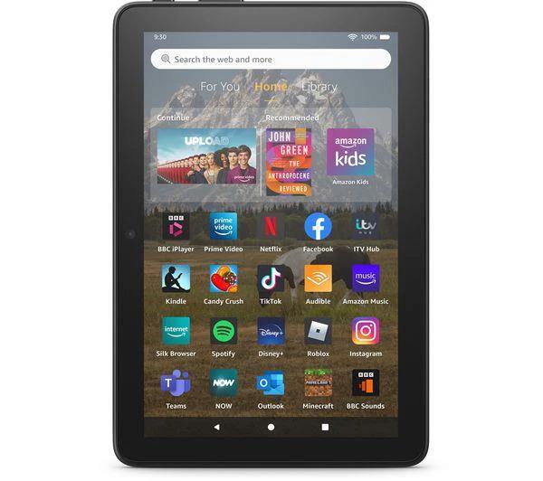 Amazon Fire HD 8 (2022) 12th Gen 32GB 2GB Android Black eReader Tablet KFRAWI