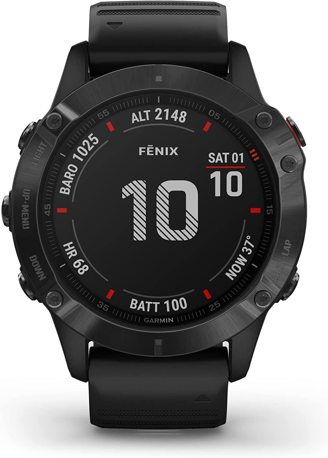 Garmin Fenix 6X Pro 51mm Black Multisport GPS Wi-Fi Bluetooth Smartwatch B