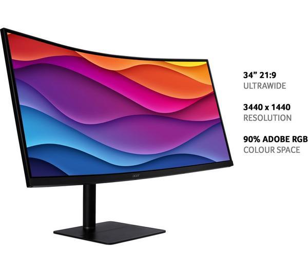 Acer CZ342CUR Wide Quad 34'' Curved 165Hz HDMI VGA LCD IPS FHD PC Monitor