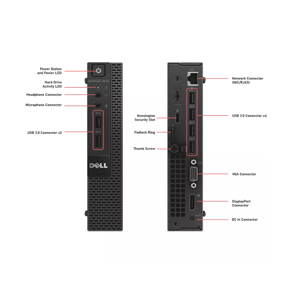 Dell OptiPlex 9020M i7-4785T 128GB 16GB Win 10 Micro Desktop Computer Mini PC