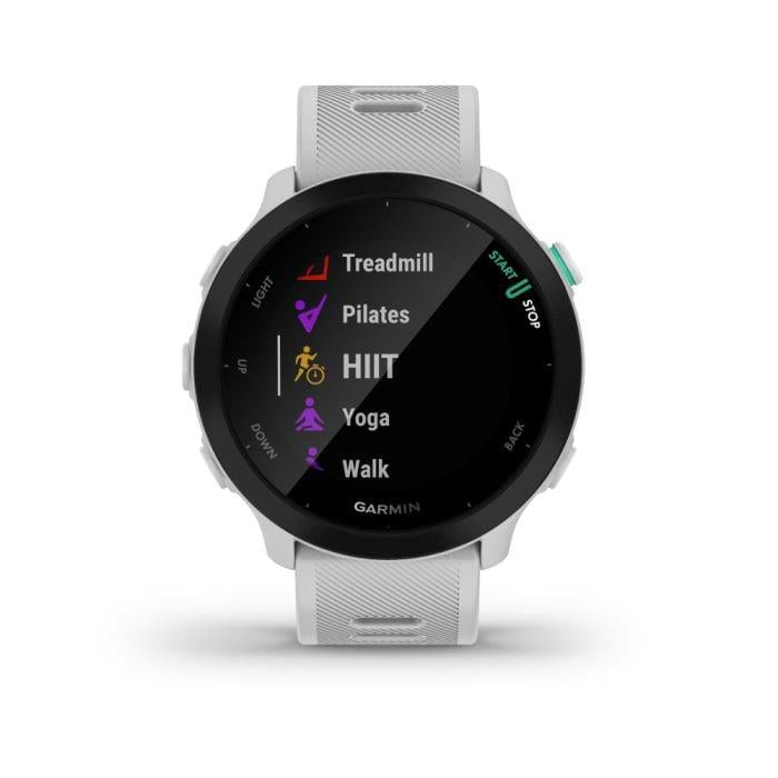 Garmin Forerunner 55 27mm White GPS HRM Bluetooth Fitness Tracking Smartwatch