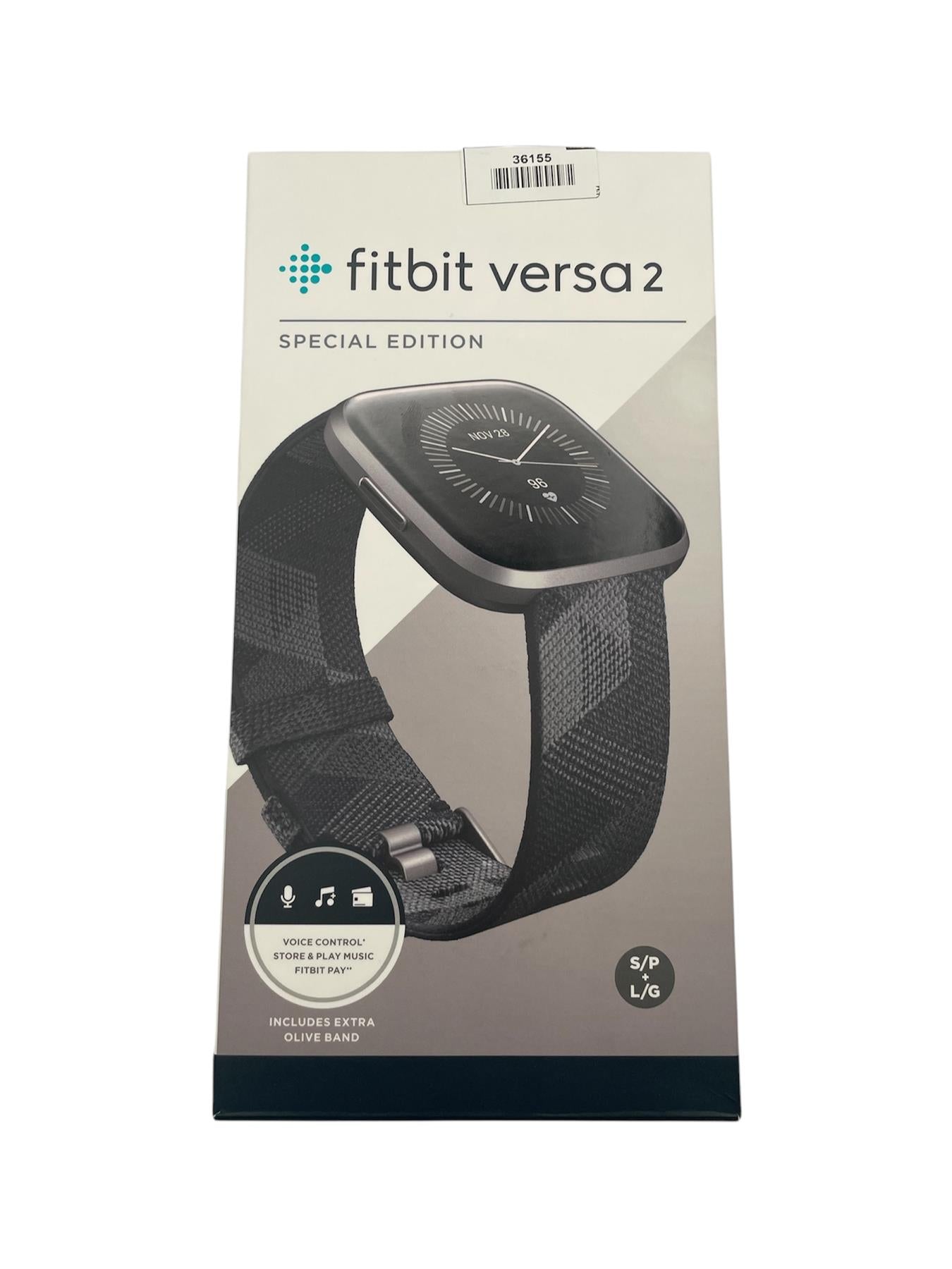 Fitbit Versa 2 Special Edition 40mm Graphite GPS Bluetooth Fitness Smartwatch