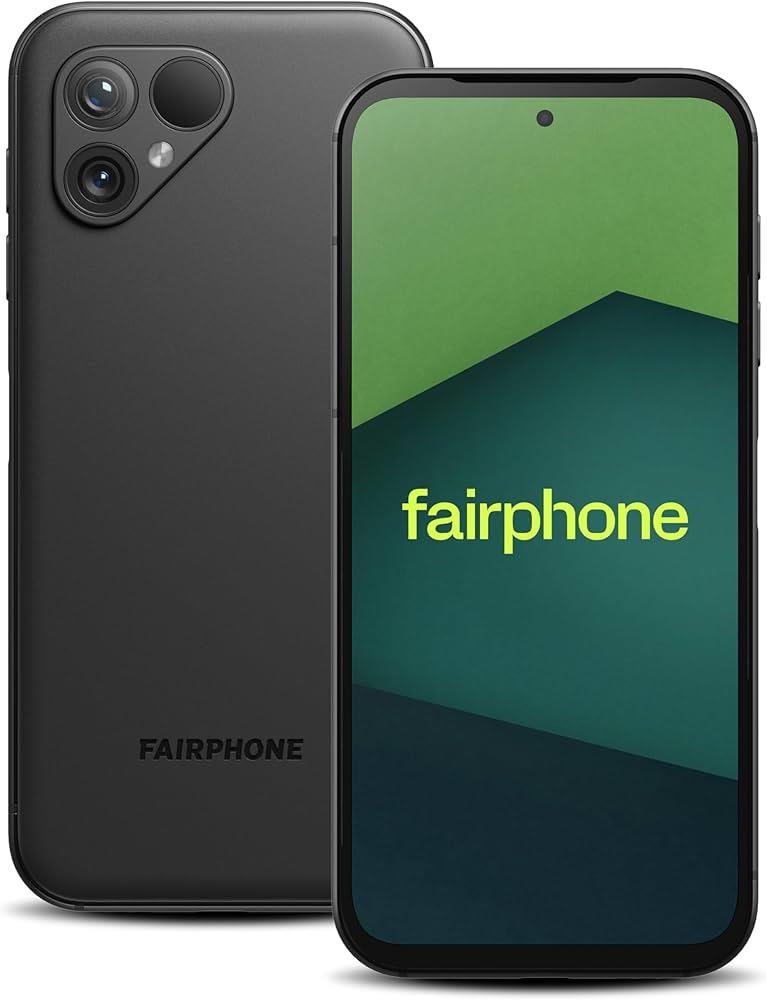 Fairphone 5 128GB 6GB Android Unlocked SIM 5G Black Mobile Smartphone A