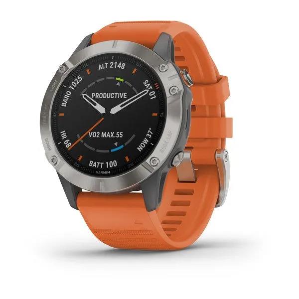 Garmin Fenix 6X Pro Solar 51mm GPS HRM Bluetooth Titanium Carbon Smartwatch
