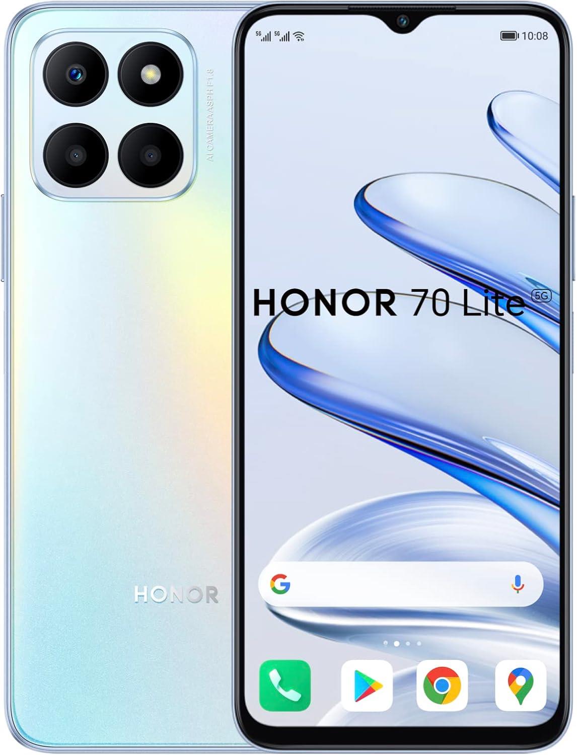 Honor 70 Lite Silver 128GB Unlocked Sim Free Android Mobile Smartphone RBN-NX1 A