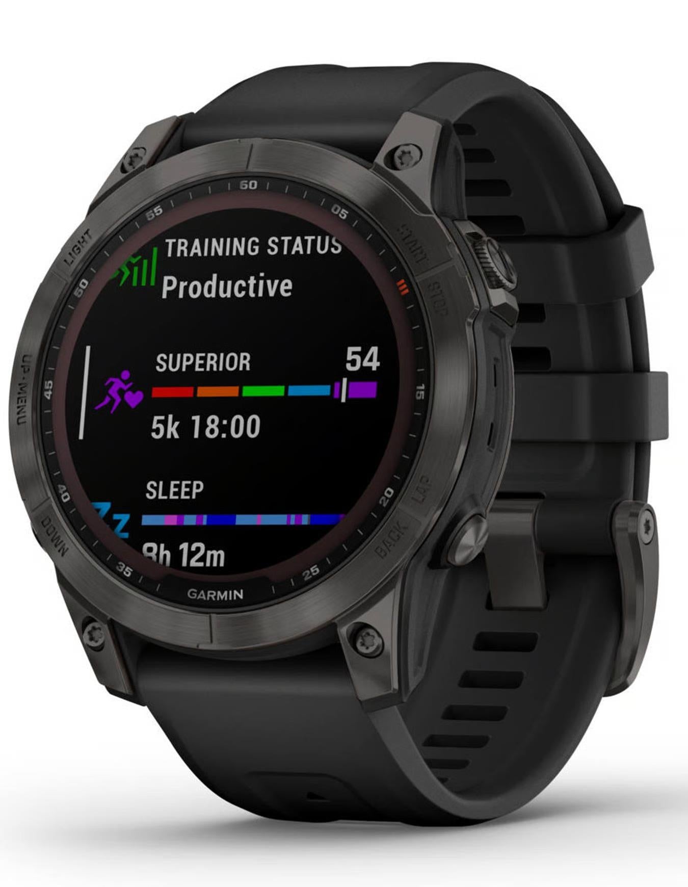 Garmin Fenix 7 Sapphire Solar 47mm GPS HRM Bluetooth Carbon Grey DLC Smartwatch