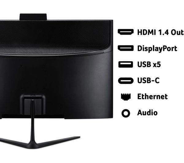 Acer C24-2G 24'' N150 512GB 8GB FHD Win 11 All-in-One Black Desktop PC Computer