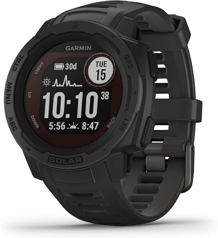 Garmin Instinct Solar 45mm Graphite HRM Bluetooth Rugged Smartwatch B