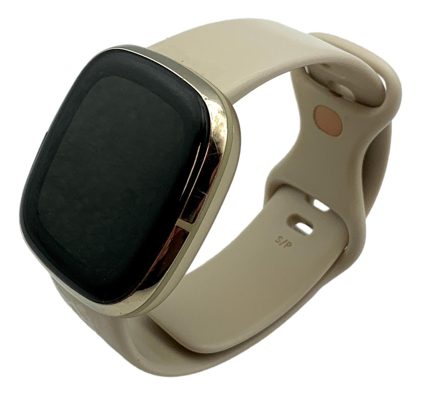 Fitbit Sense FB512 Platinum Smartwatch GPS Bluetooth Fitness Heart Rate Tracker B